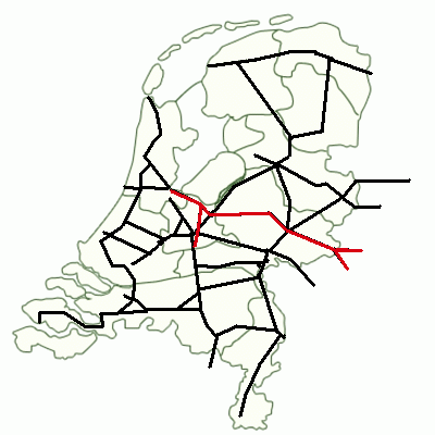 lijnenkaart oosterspoorweg in 1883