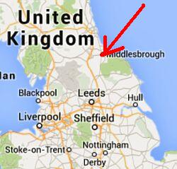 kaart Middlesbrough